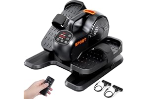 Under Desk Elliptical Machine, 3-in-1 THERUN Electric Leg Exerciser for Seniors, Fully Assembled Portable Seated Pedal Exerciser w/Remote Control, 10-Level Speeds & Resistance