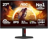 AOC 27G4ZR 27 inch FHD Gaming Monitor 260Hz Fast IPS 0.3ms HDR10 G-Sync view 2