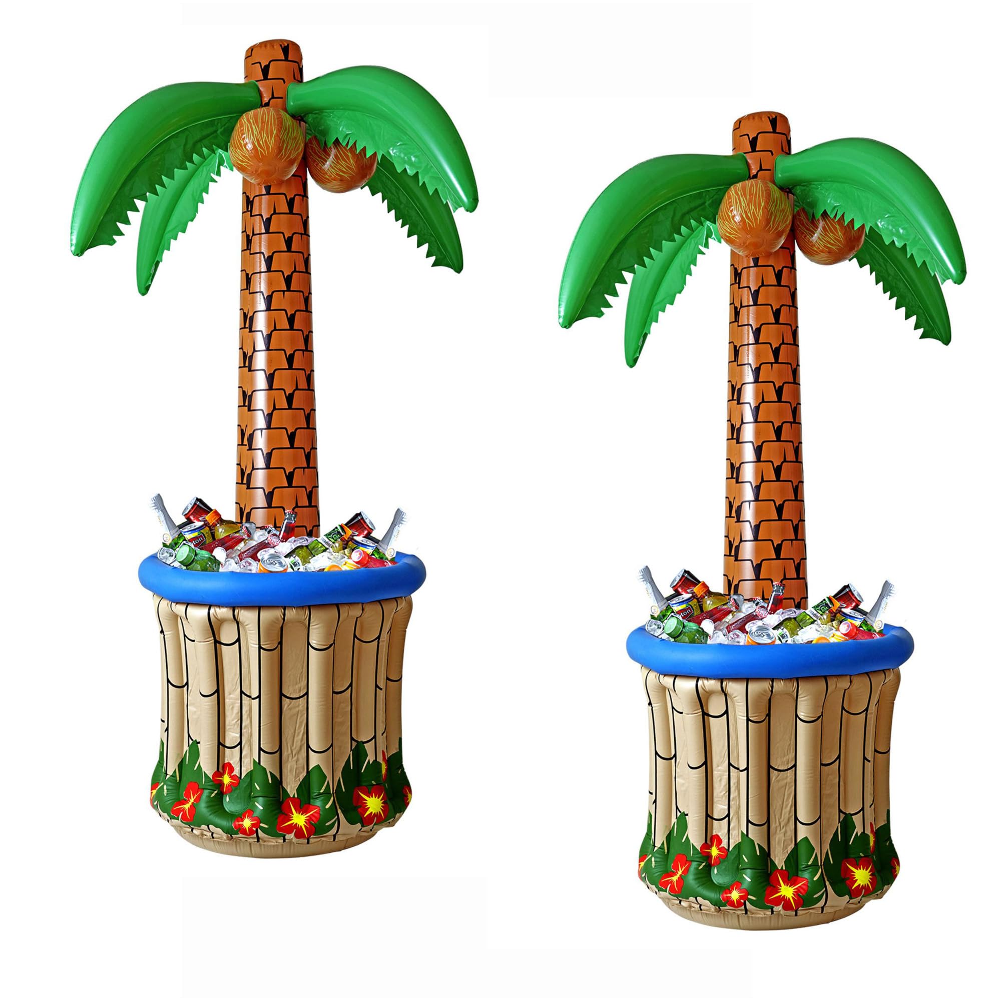 W WIDMANN MILANO Party Fashion 10136170B Inflatable Palm Trees with Drinks Cooler, Pack of 2, for Filling with Ice and Water, Beach Party, Theme Party
