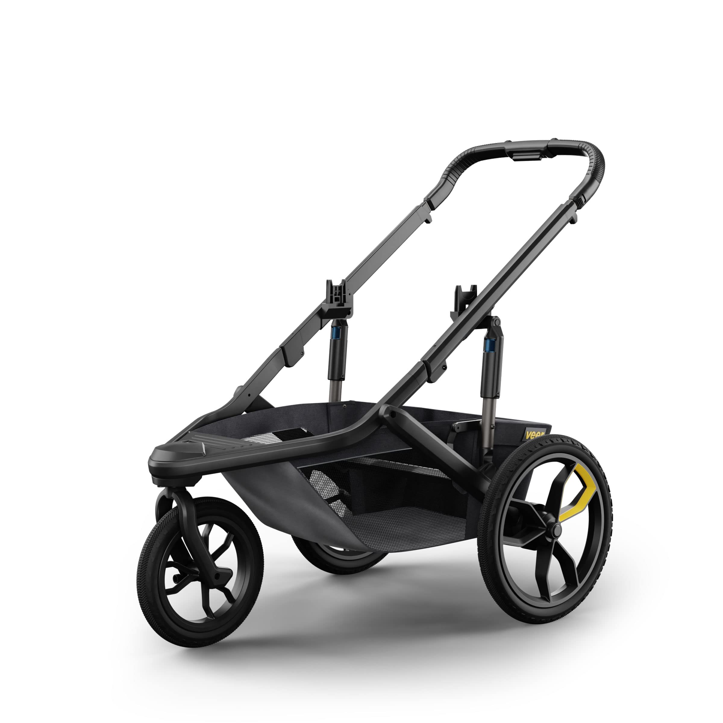 Veer Switch&Jog Infant Essentials Bundle | 3 Wheel All-Terrain Jogger Stroller with Switchback Seat and Bassinet | Fits All Major Infant Car Seats (Adapters Sold Separate) | Fully Collapsible