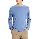 Theory Men's Man Essential Tee Long Sleeve in Anemone Milano, Blue Lake