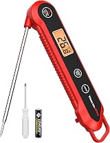 ThermoPro Digital Food Thermometer Probe IPX6 Waterproof Foldable Backlit