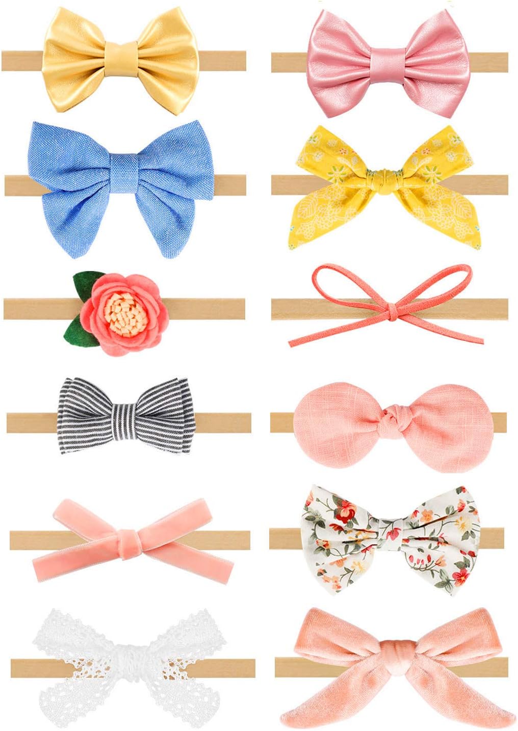 Baby Girl Headband Set- Assorted Headbands Bows Flowers For Newborn Infant Toddlers Kids