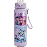Ugecl K Pop D.e.mon Hunters Officially Licensed Huntrix Water Bottle for Girls, 25oz Leak Proof with Straw Lid, Gifts for Girls (Purple)