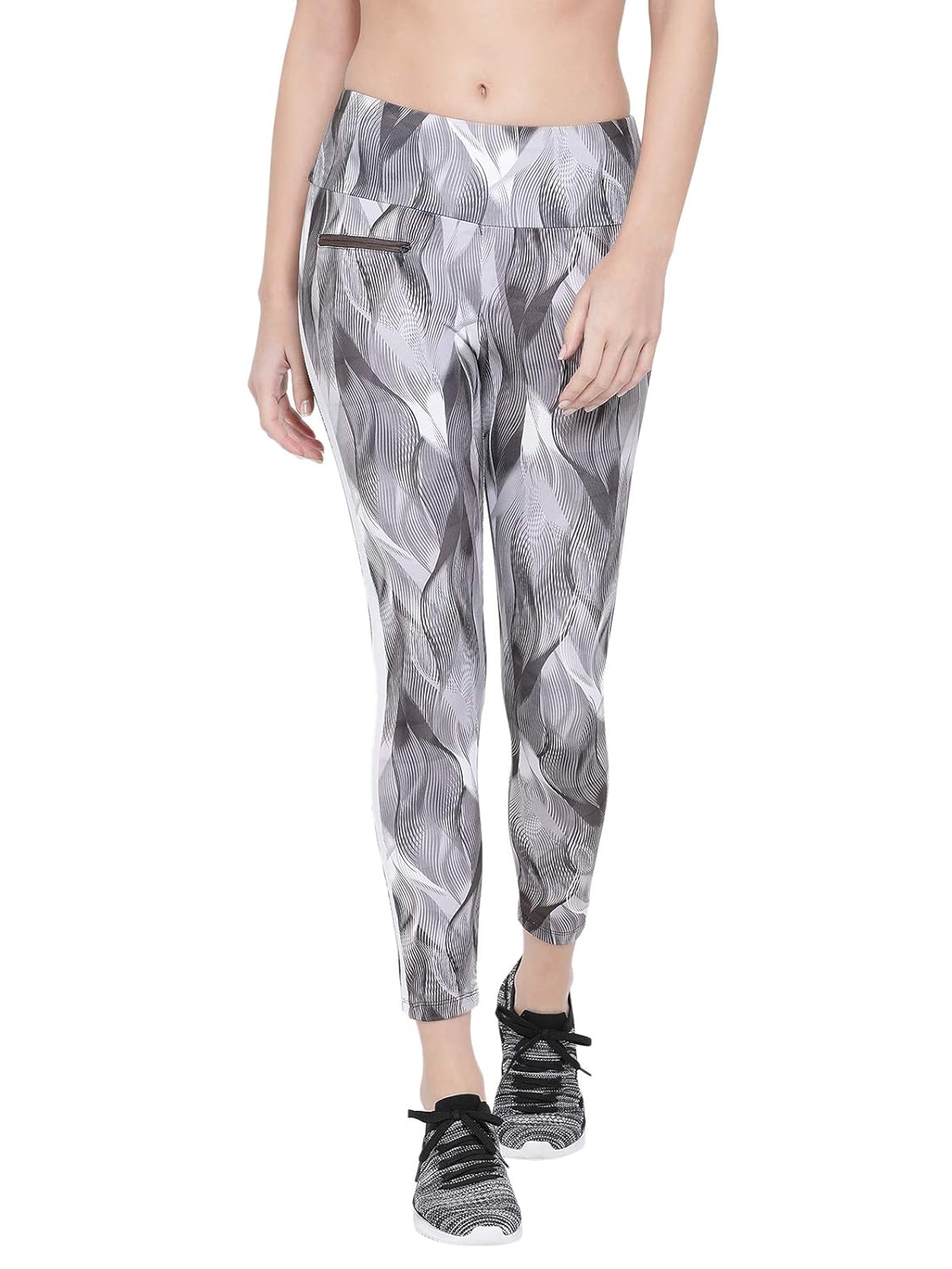 Buy Clovia Women's Gym/Sports Printed Activewear Tights (AB0031P05_Grey