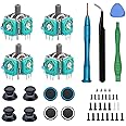 4PCS 3D Analog Joystick Replacement for PS5 Controller, Thumbsticks Repair Tool Kit Compatible with Playstation 5 DualSense Wireless Controller, Drift Damaged Joystick Replacements with Screwdriver