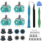4PCS 3D Analog Joystick Replacement for PS5 Controller, Thumbsticks Repair Tool Kit Compatible with PlayStation 5 Wireless Controller, Drift Damaged Joystick Replacements with Screwdriver