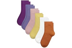 SIPCOLOR Combed Cotton Kids Crew Socks School Dress Quarter Uniform Stretchy Socks for Boys Girls