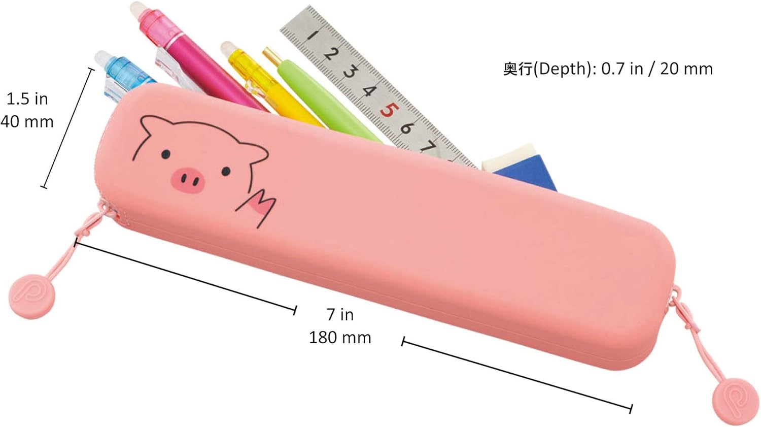 LIHIT LAB PuniLabo Slim Zipper Pen Pouch, 7.9" × 1.9", Shiba Dog (A7717-2), Slim: 7.9 x 1.9 inches - Image 3