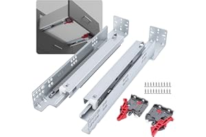 LONTAN Undermount Soft Close Drawer Slides 21 Inch Hidden Bottom Mount Full Extension Cabinet Rails with Rear mounting Bracket and Locking Devices 1 Pair Concealed Drawer Runners 100lb Load Capacity