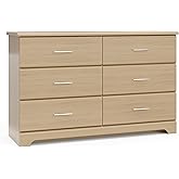 Storkcraft Brookside 6 Drawer Dresser, Driftwood | GREENGUARD Gold Certified, Wood Dresser for Bedroom, Kids &amp; Nursery Storage Chest, Safety Interlocking Drawers, Kids Bedroom