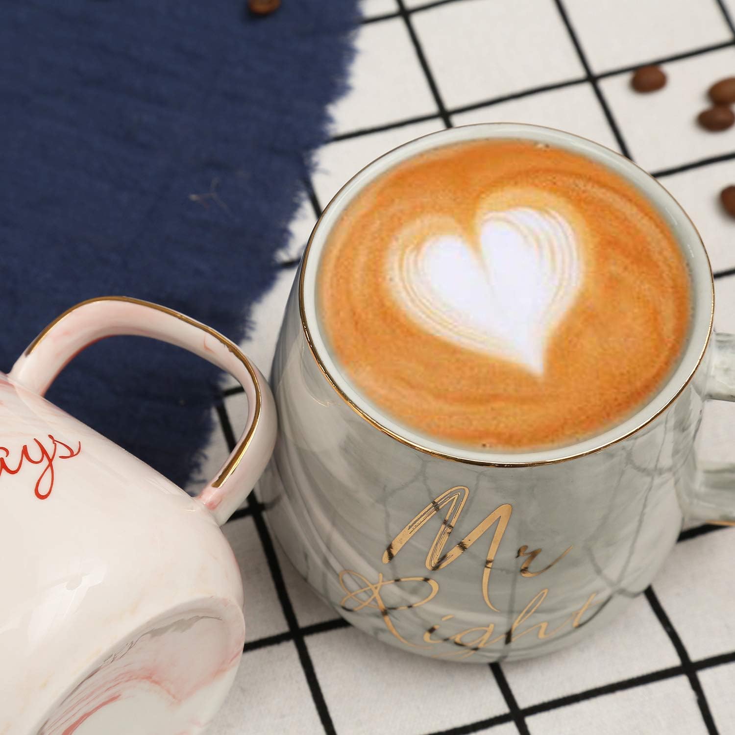 Sovyime Mr Right and Mrs Always Right Couples Coffee Mugs Cups Gifts Set for Engagement Wedding Bridal Shower Bride and Groom to Be Newlyweds Anniversary - Image 5