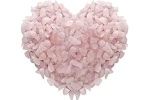 ideayard Rose Quartz Crystal Chips 1lb Natural Irregular Shaped Crushed Quartz Stone Healing Stones Home and Office Desktop Decorative