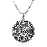 Fryneauy Saint Pendant Necklace S925 Sterling Silver Jewelry Religion Pendant for Women Men