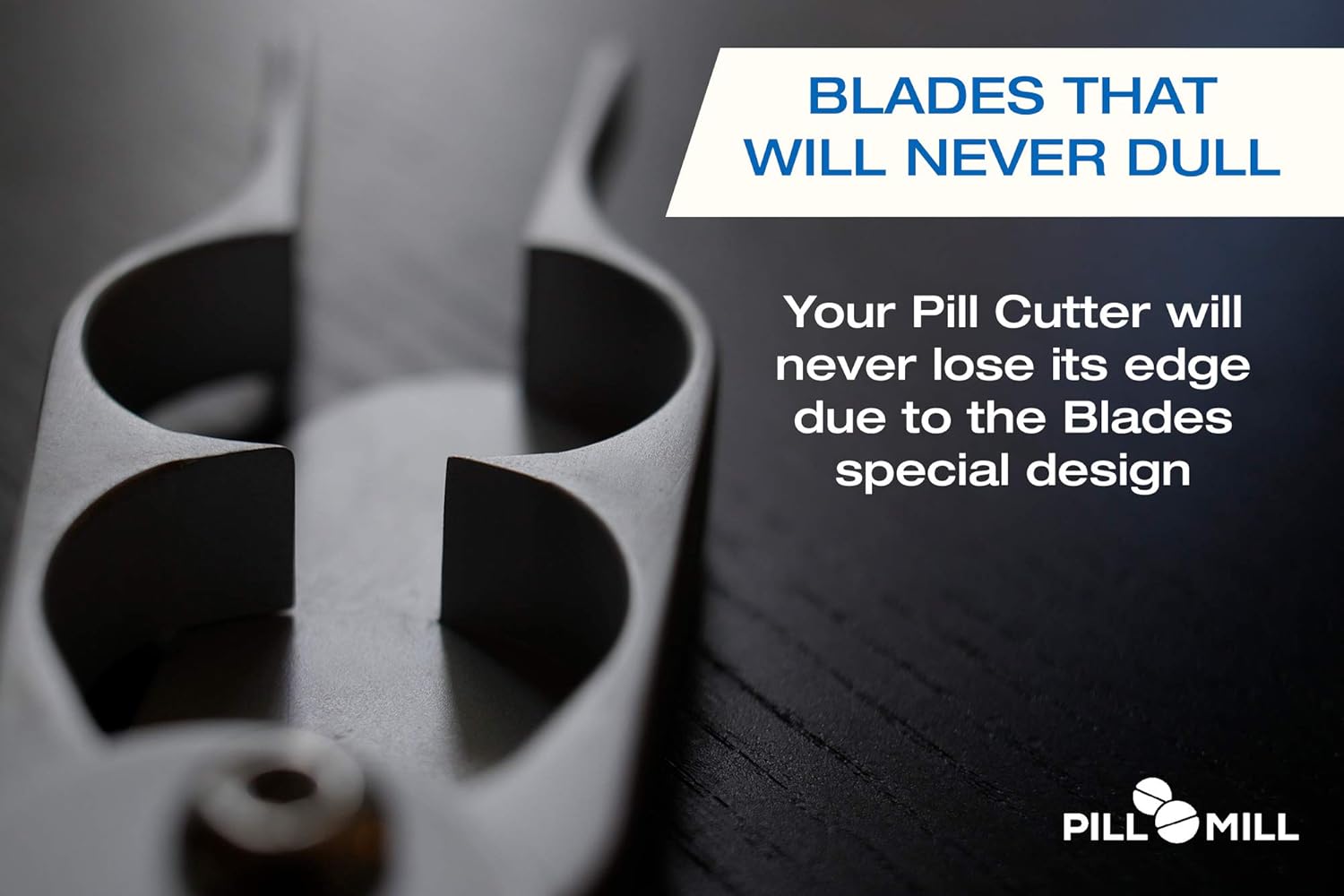 Pill Cutter Splitter by Pill Mill, Metal Blades that Will Never Dull, Grip Handle Helps to Cut Small or Large Pills with Ease - Image 4