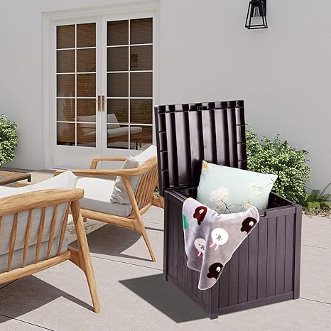 Amazon Co Jp 52ガロン 小型デッキストレージボックス 防水屋外おもちゃストレージボックス 庭道具やプールのおもちゃの収納に最適 ブラウン Diy 工具 ガーデン