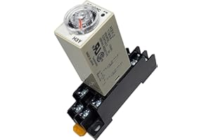 AC110V Delay Timer Time Relay 0-60 Second H3Y-2 & Base Socket DPDT