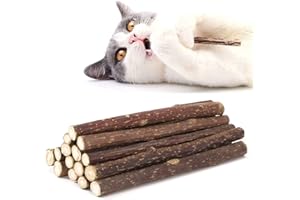 NON-SQUARE 20 Pcs Silvervine Sticks for Cats, Natural Catnip Sticks Matatabi Chew Sticks Cat Chew Toys Kitten Teething Toy fo