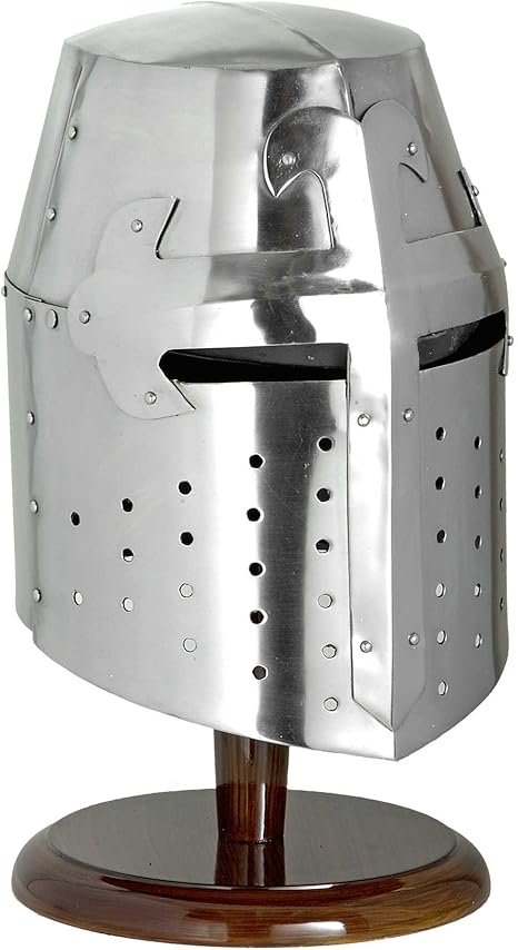 Amazon ヒル インテリアズ Hill Interiors スタンドつき グレートヘルム 鎧 兜 オーナメント 置物 オブジェ ワンサイズ シルバー 置物 オブジェ オンライン通販