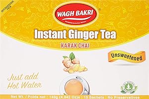 Wagh Bakri Instant Ginger Chai Tea Unsweetened - 10 Sachets