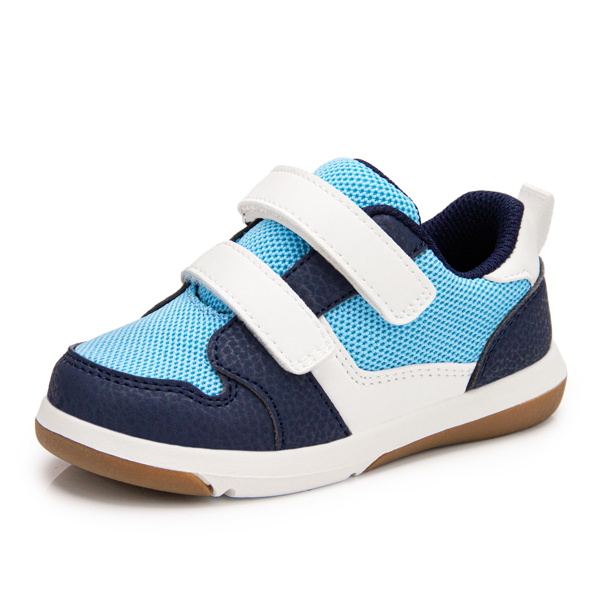 SKYWHEEL Toddler Boy Shoes Size 5 Easy Pull On Durable Hook and Loop Casual Canvas Walking Anti-Slip Baby Blue Outdoor Play Sneaker Image