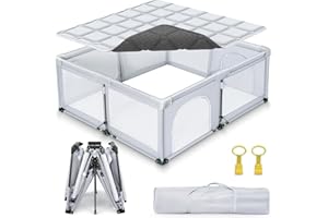 Foldable Baby Playpen With Detachable Thicken Mat, 59X71 in Foldable playpen for Babies and Toddlers, Indoor&Outdoor Portable