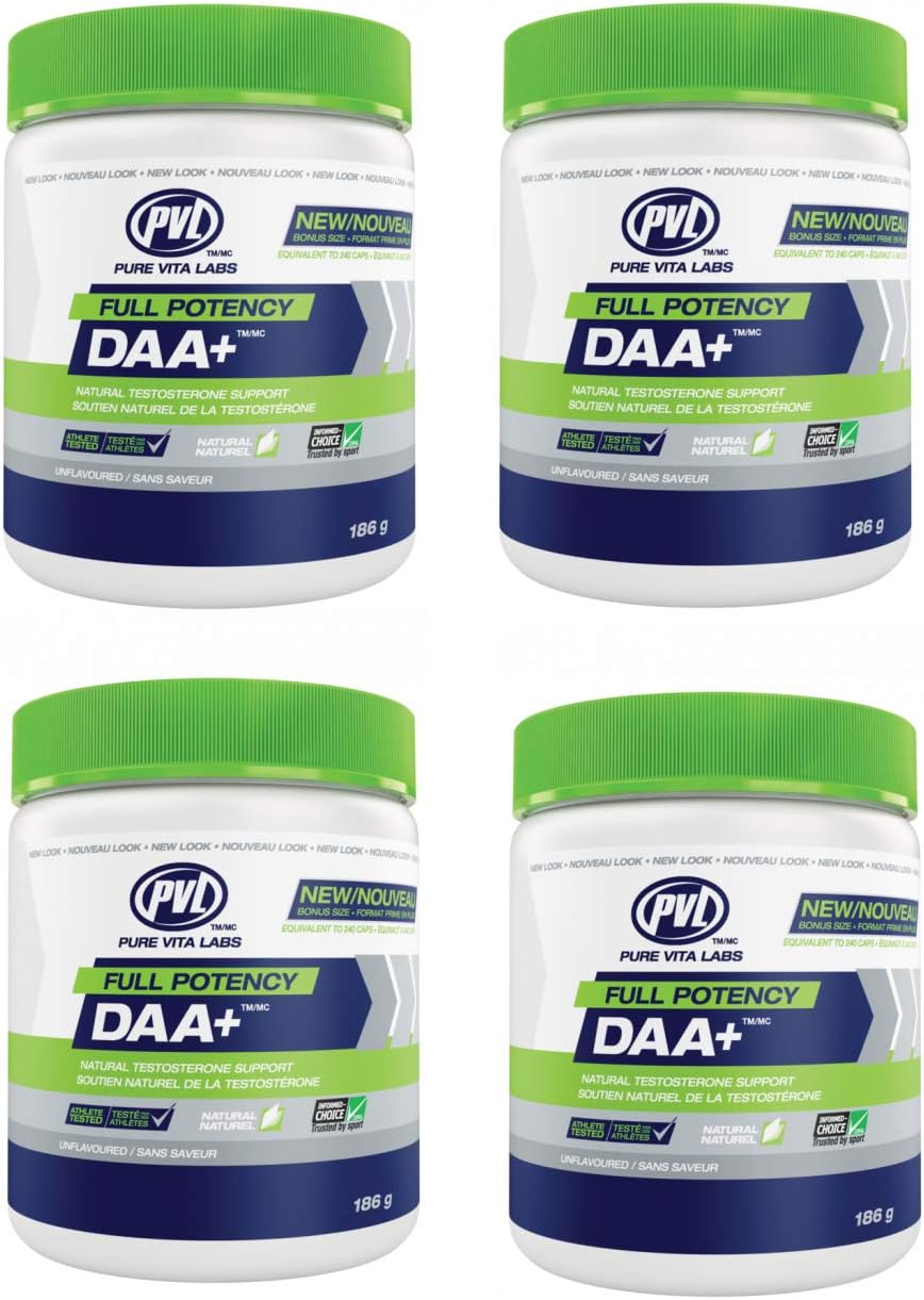 (4 Pack) - Pvl - D-Aspartic Acid | 130g | 4 Pack Bundle