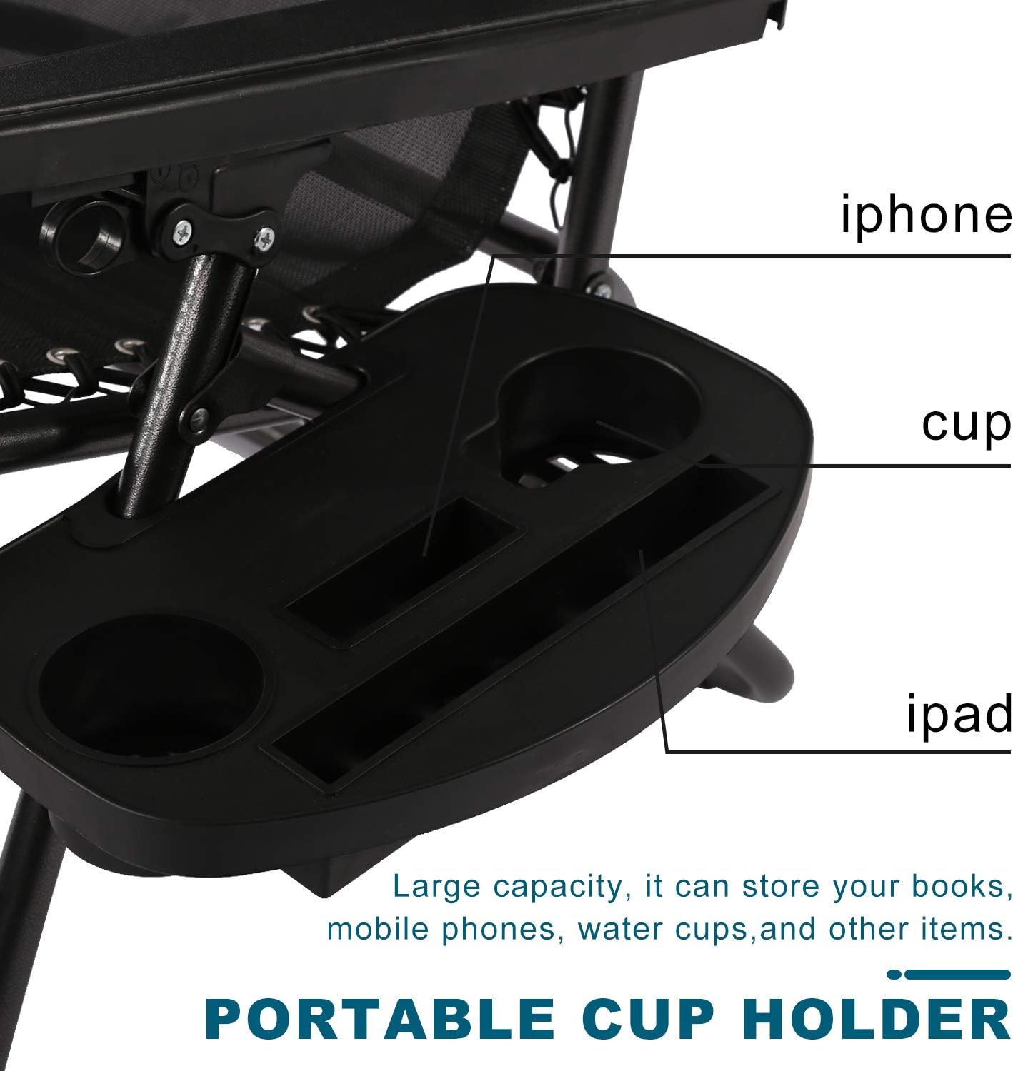 Chairs Lawn Yard Hcy Zero Gravity Chairs Outdoor Adjustable Recliner Chair Folding Lounge Patio Chairs With Cup Holder Pillows Set Of 2 For Beach Camp Recliners