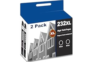 Couleuris Remanufactured 232XL Ink Cartridge Replacement for 232XL T232XL 232 XL Black for XP-4200 XP-4205 WF-2930 WF-2950 Printer (2 Black)