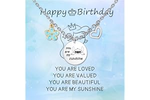 ZZLTAWS Stitch Necklace for Girls Women, Ohana Inspired Necklace Stitch Birthday Gifts Jewelry, “you are my sunshine” for Stitch Lovers Gifts, Stitch Ohana Jewelry Gifts
