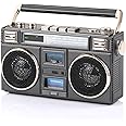 ANTPO Retro Vintage Radio Bluetooth Speakers Vintage Decor Small Wireless Speakers Stereo Radio Portable FM with Rich Bass Speakers Support TF Card for Home/Outdoor/Gift