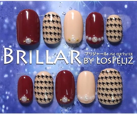 Amazon Brillar ブリジャール ジェルネイルチップ 品番 129 Bred Withgrace ウィズグレイス スタイル カジュアルラウンド Brillar ネイルチップ 通販