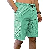 Southpole Mens Tech Woven Nylon Cargo Shorts, Quick Dry, Lightweight, Adjustable Waist