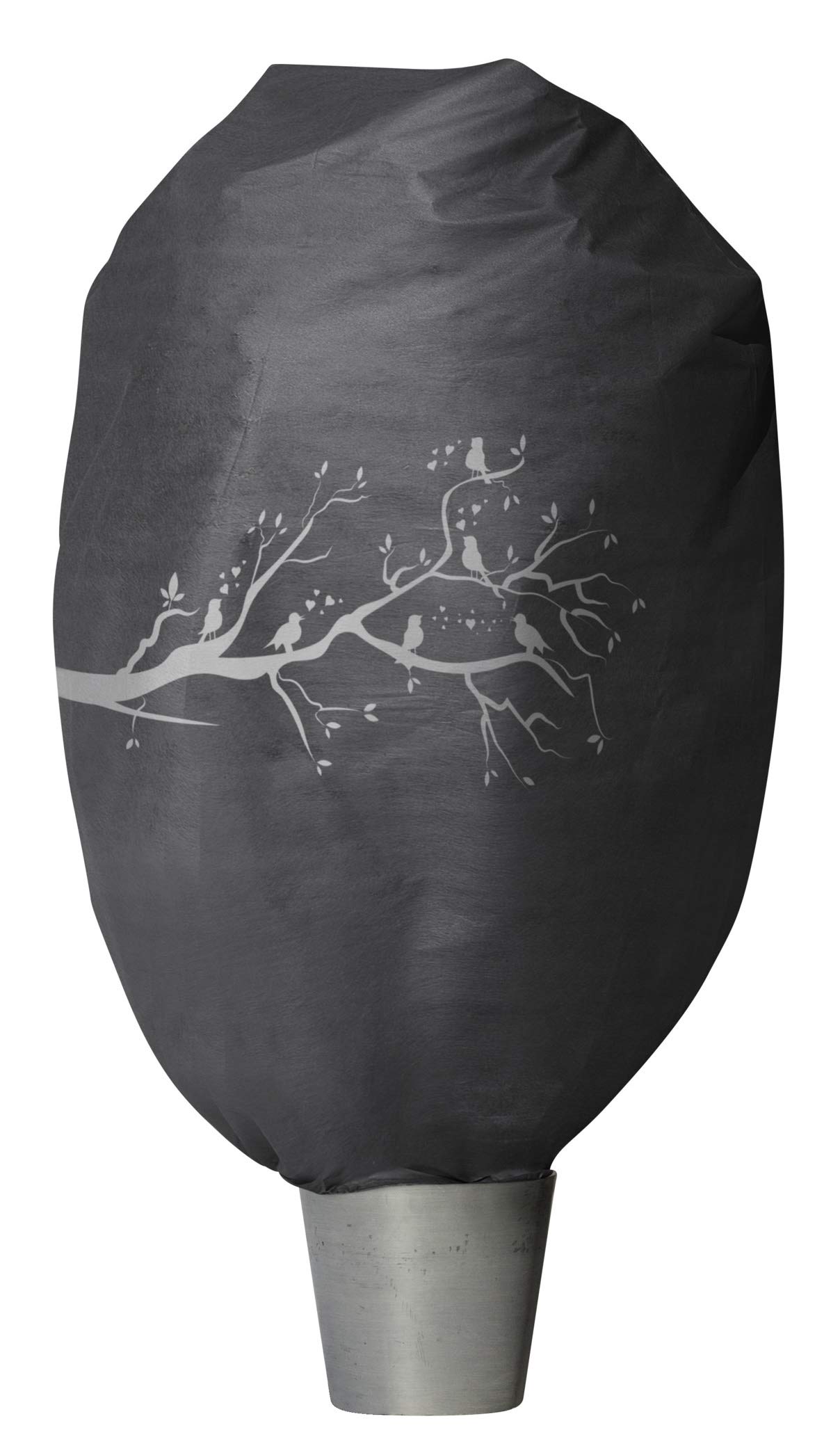 Windhager Protect XXL Winter Decorative Fleece Cover, Cold & Frost Protection, Garden Fleece, Bird Motif, Size 1.4 x 2 m, Anthracite