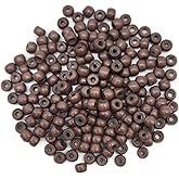 Medsuo 200pcs Silicone Lined Nano Rings Beads Links for Nano Tip Hair Extensions Nano Beads 3.0mm(OD) 1.0mm(ID) 2.0mm(L) 5 Color Optional - Brown