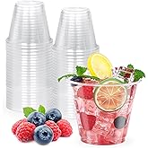 9 oz Clear Plastic Cups, 50 Pack Disposable Crystal Punch Cups for Party,Sturdy Recyclable PET Clear Cocktail Tumblers Wine Cup for Wedding,Birthday,Christmas