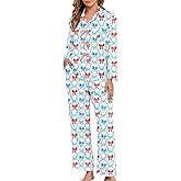 Brosloth Womens Silk Pajamas Bow Long Sleeve Satin Pajama Set Silky Button Down Fall Pjs Loungewear Sets