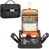 BISKLNDN Tactical Toiletry Bag for Men - Hanging Mens Toiletry Travel Bag Shower Bathroom Organizer for Traveling, Shaving & Toiletries Kit, Portable Hygiene Bag with Handle & Swivel Hook, Black