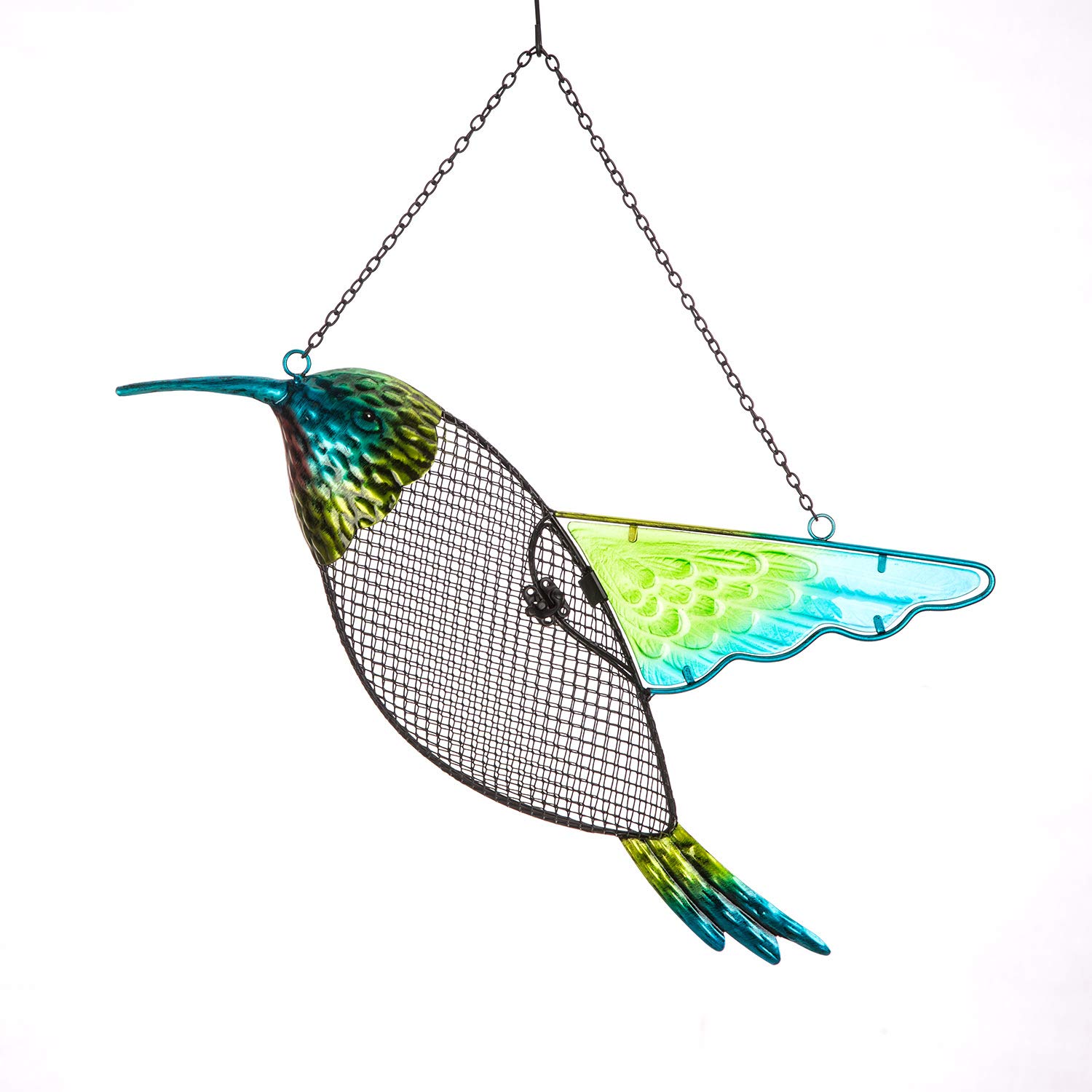 Amazon Com Topadorn Hanging Hummingbird Shape Metal Birdfeeder