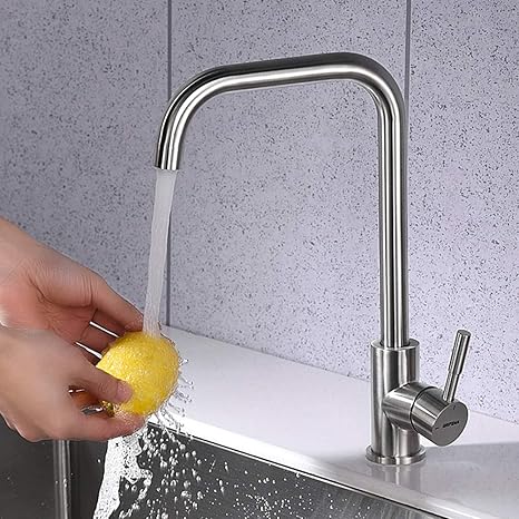 GRIFEMA G4009 Irismart, Küchenarmatur mit Drehbarem Auslauf, Kaltstart