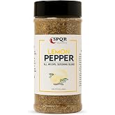 All Natural Lemon Pepper Seasoning XL 11 Ounce Jar No Citric Acid or Artificial Coloring by SPQR Seasonings