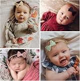 DRESHOW 10 Pack Baby Girl Headbands and Hair Bows Nylon Assorted Colors view 2