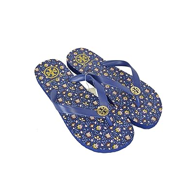 Tory Burch Women's Blue Floral Flip Flops Size 413 Costa Rica Ubuy