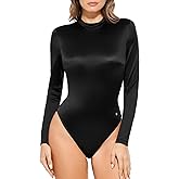Popilush Long Sleeve Body Suits Womens Turtle Neck Bodysuits Full Body Shapewear Tummy Control Tops Spring Summer Outfits