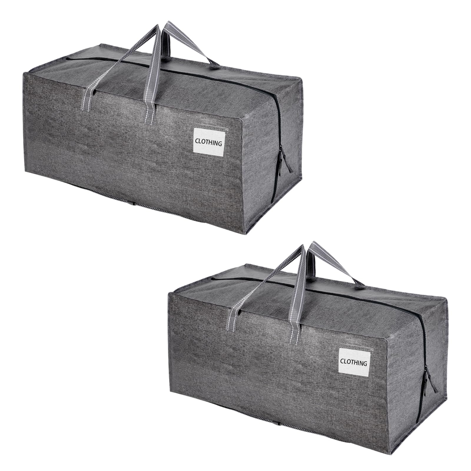 VENO 2 Pack Heavy-Duty Moving Bags Extra Large W/Backpack Straps, Moving House Essentials, Strong Handles & Zips, Clothes Storage, Packing, Laundry Bags, Reusable and Sustainable (Gray, 2 Pack)