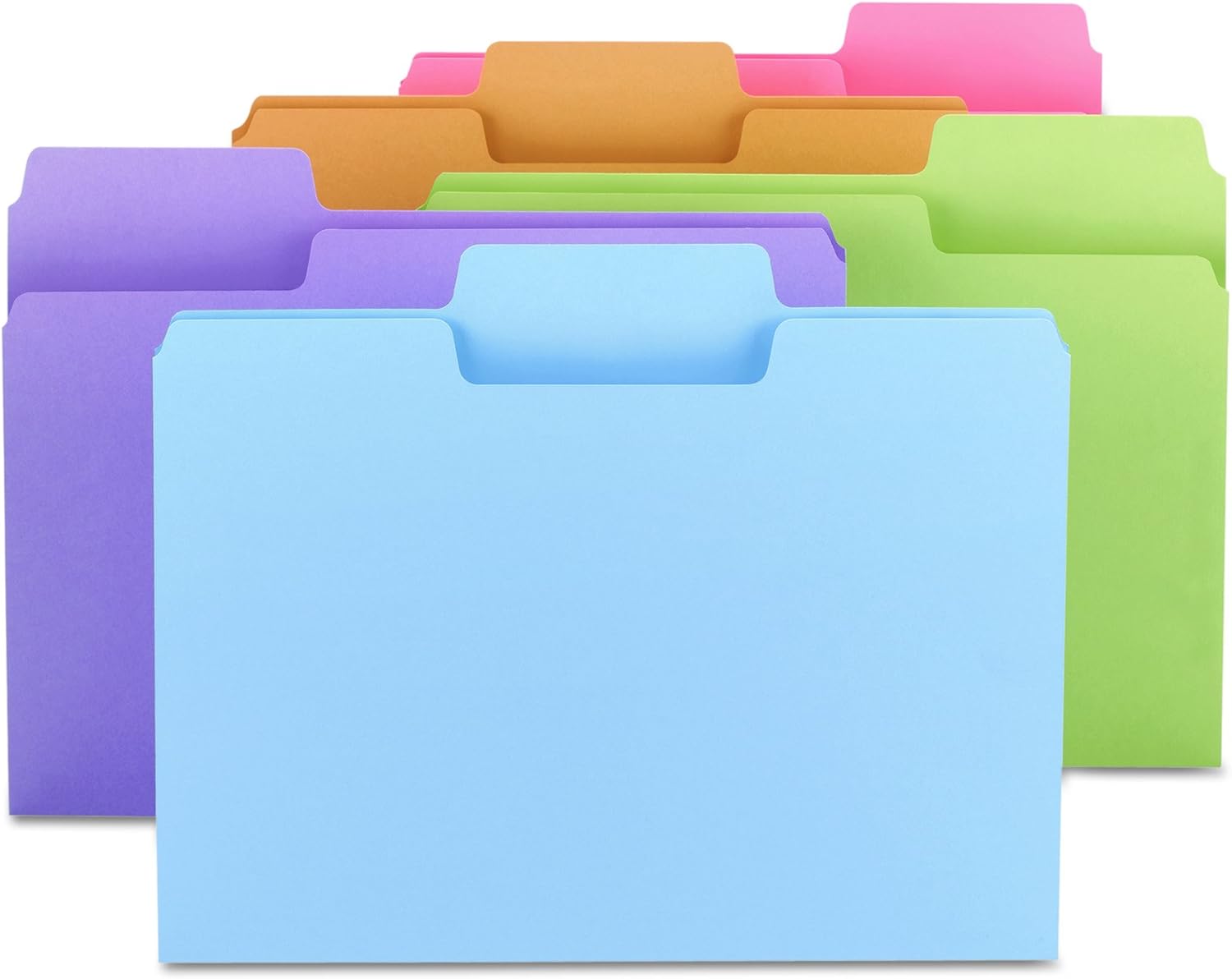 Smead SuperTab File Folder, Oversized 1/3-Cut Tab, Letter Size, Assorted Colors, 100 per Box (11961) : Colored File Folders : Office Products
