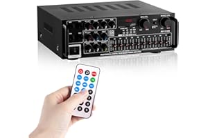 SOBATTY Stereo Audio Amplifier Receiver,Bluetooth 5.0 Sound Speaker AMP, 2 Channel Home Theater Audio Stereo System Component