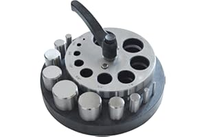 PMC SUPPLIES LLC Circle Disc Cutter Set with 10 Punches 1/8" to 1-1/4" Diameter Jewelry Making Round Metal Forming Die Cutting Tools Hole Punch