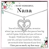 Stocking Stuffers for Girls Women, Double Entwined Hearts To My Daughter Sister Auntie Niece Grandma Nana Necklace Jewelry Christmas Valentines Mothers Day Easter Birthday Gifts for Girls Teens Women