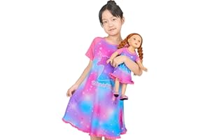 Play Tailor Girls Nightgowns Girl and Doll Matching Outfits Princess Pajamas Night Dress for Kids 18" Dolls Clothes